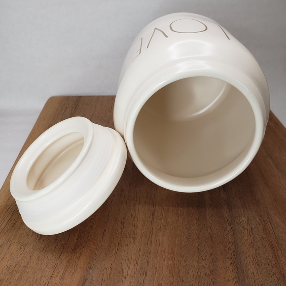 New!   RAE DUNN "LOVE" canister jar in gold print - Picture 7 of 7